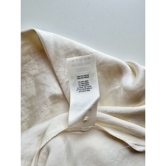 NWT Aritzia WILFRED Ivory Satin Boyfriend Button-Up Shirt Blouse, Size XS - Picture 12 of 13